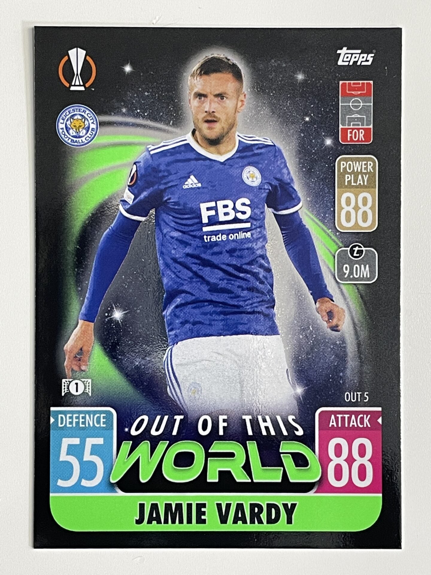 Jamie Vardy Leicester City Out of this World Topps Match Attax Extra 2021:22 Champions League Card