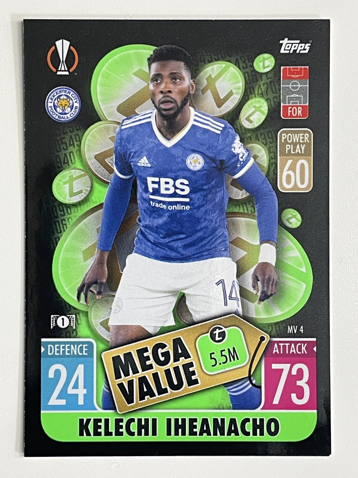 Kelechi Iheanacho Leicester City Mega Value Topps Match Attax Extra 2021:22 Champions League Card