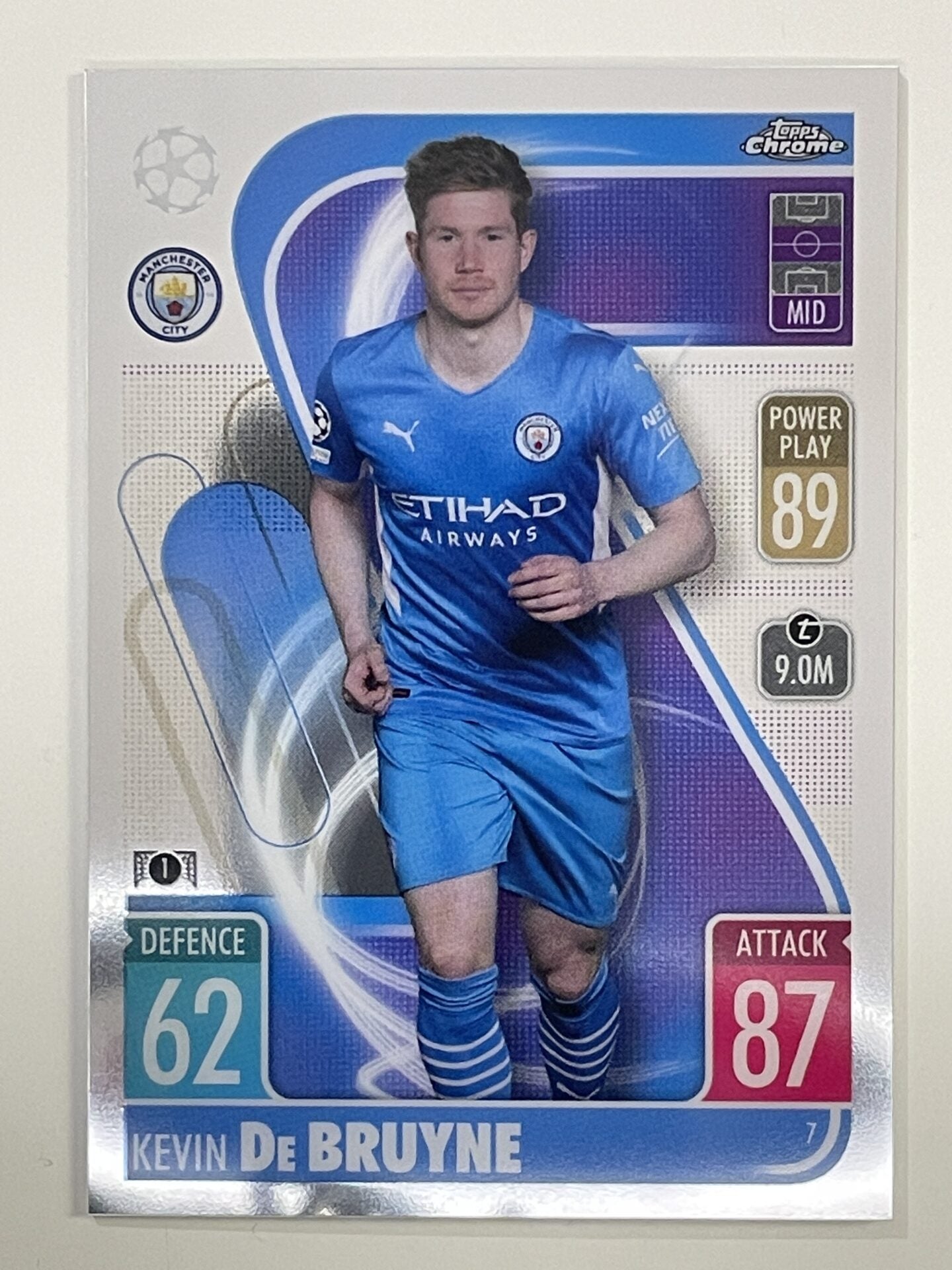 Kevin De Bruyne Manchester City Topps Match Attax Chrome 2021 2022 Football Card