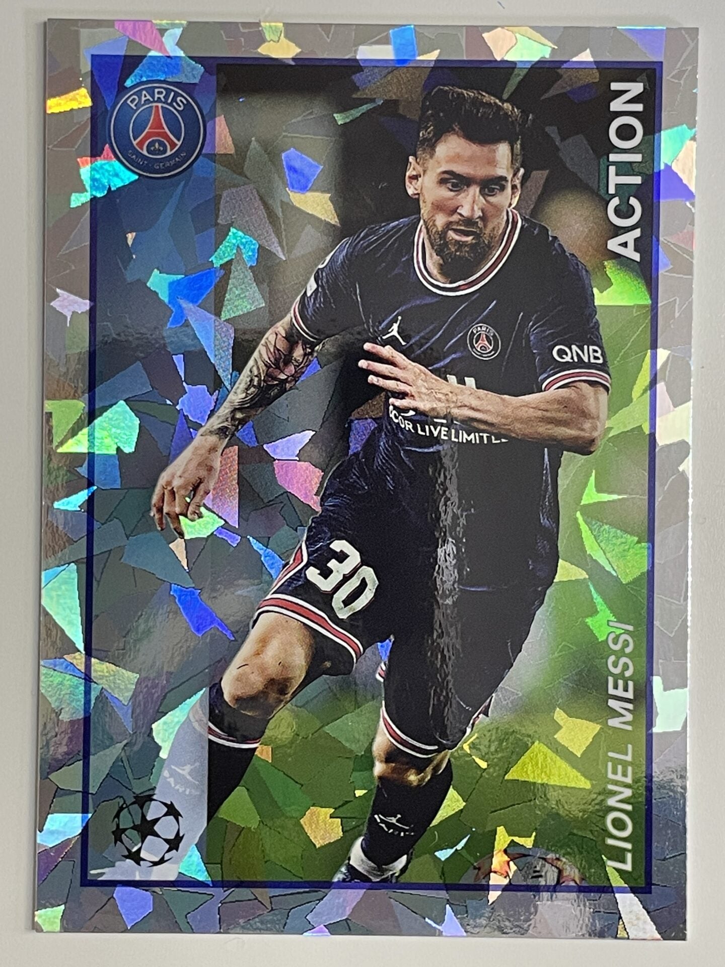 Lionel Messi PSG Action Topps Merlin Heritage 97 UEFA Champions League Card