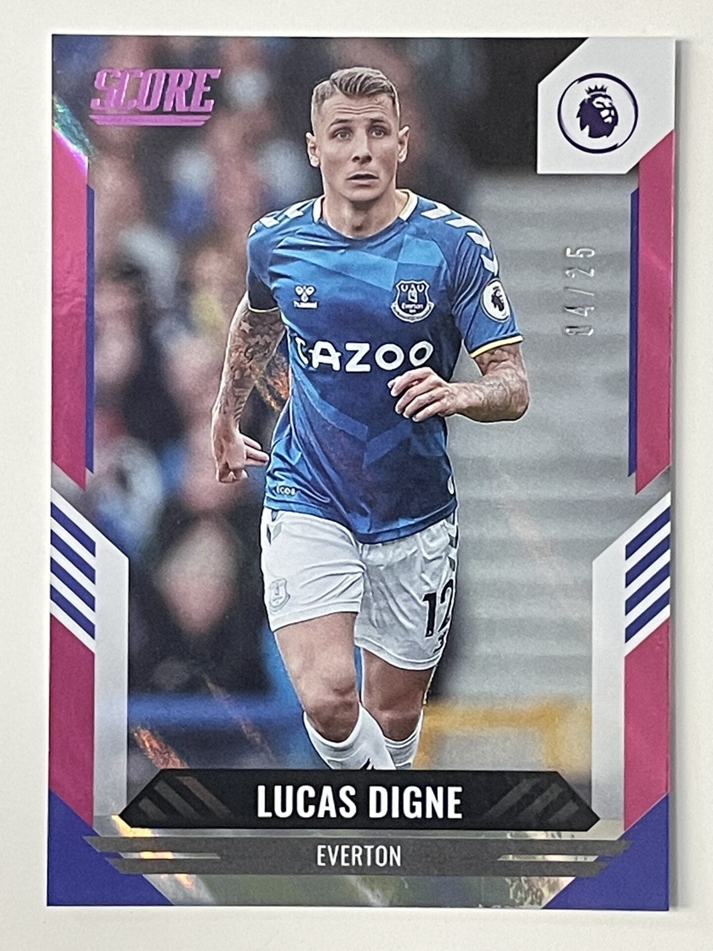 Lucas Digne Everton Base Pink Lava Parallel Panini Premier League Score 2021 2022