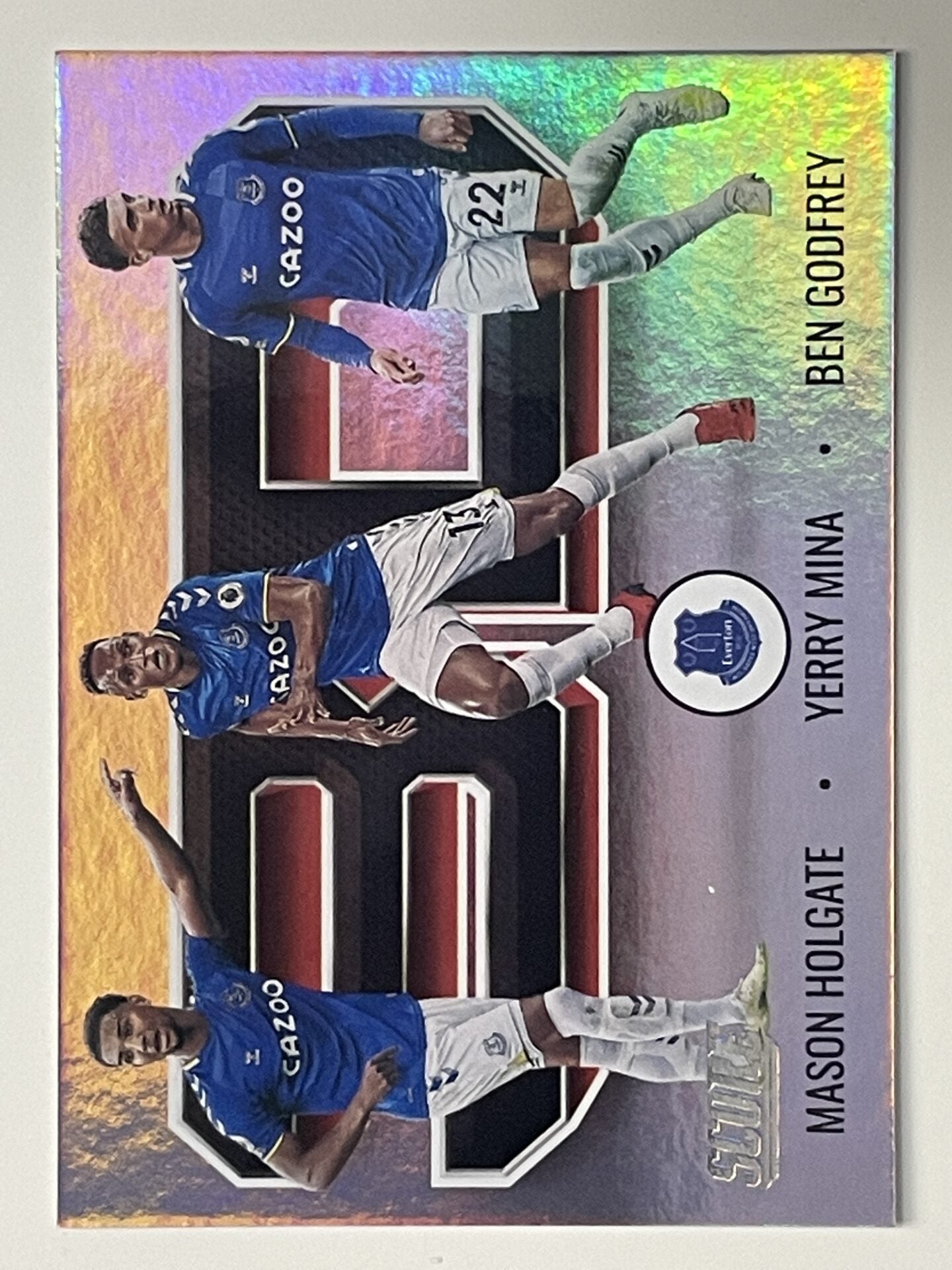 Mason Holgate Yerry Mina Ben Godfrey Everton 3D Panini Premier League Score 2021 2022