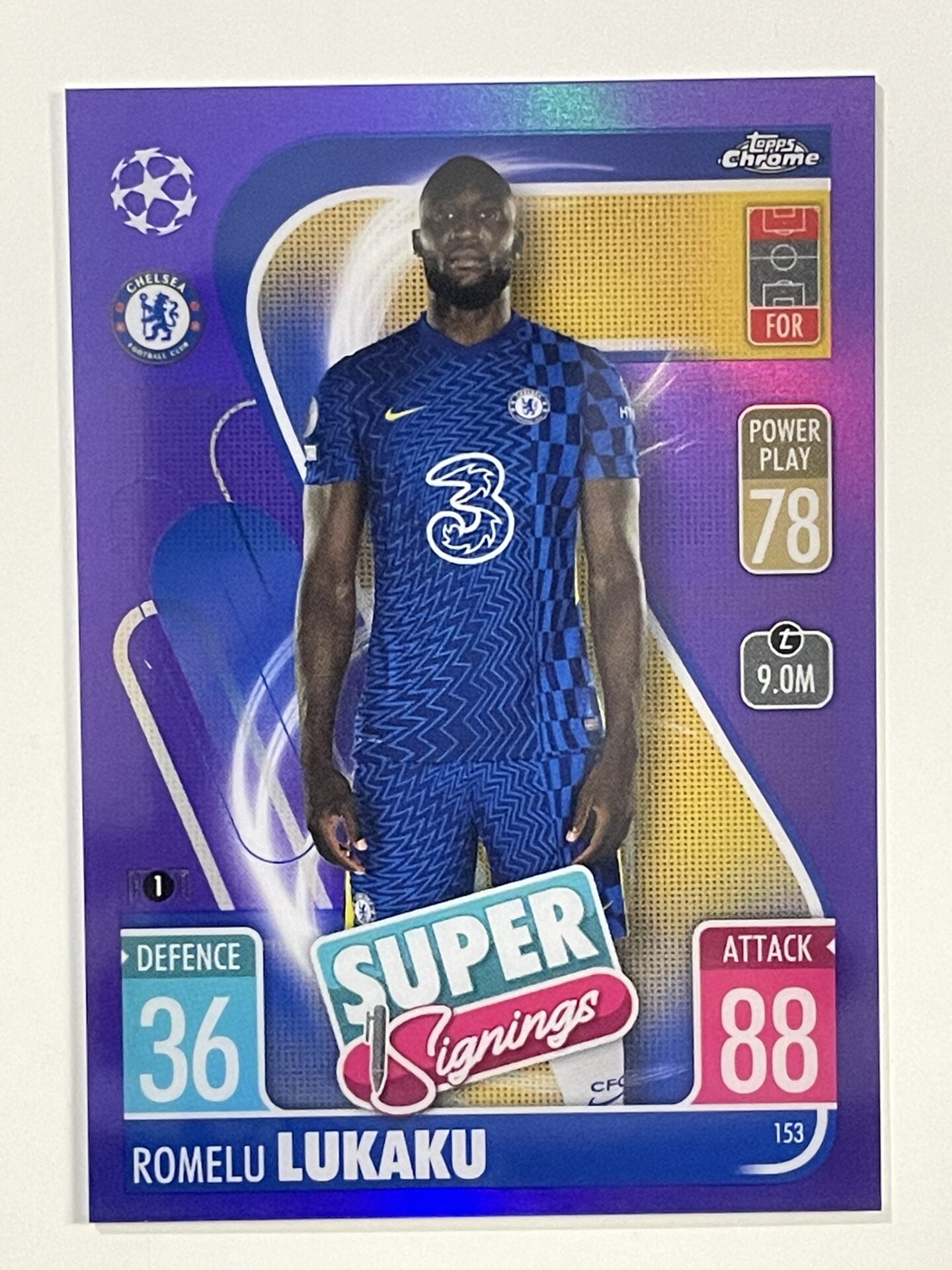 Romelu Lukaku Super Signings Purple Parallel Topps Match Attax Chrome 2021 2022