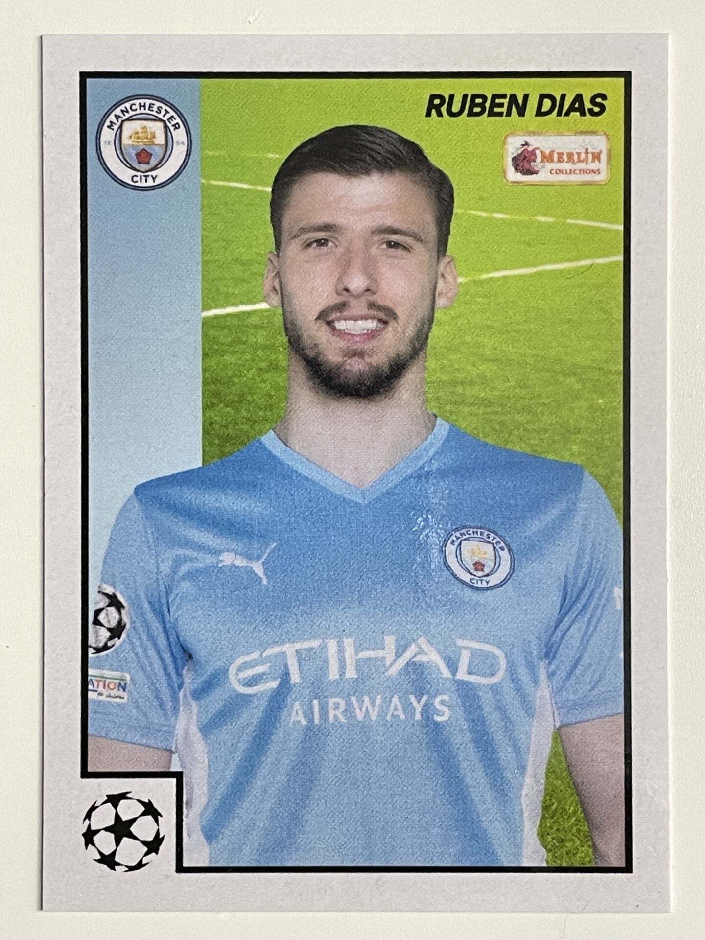 Ruben Dias Manchester City Base Topps Merlin Heritage 97 UEFA Champions League Card