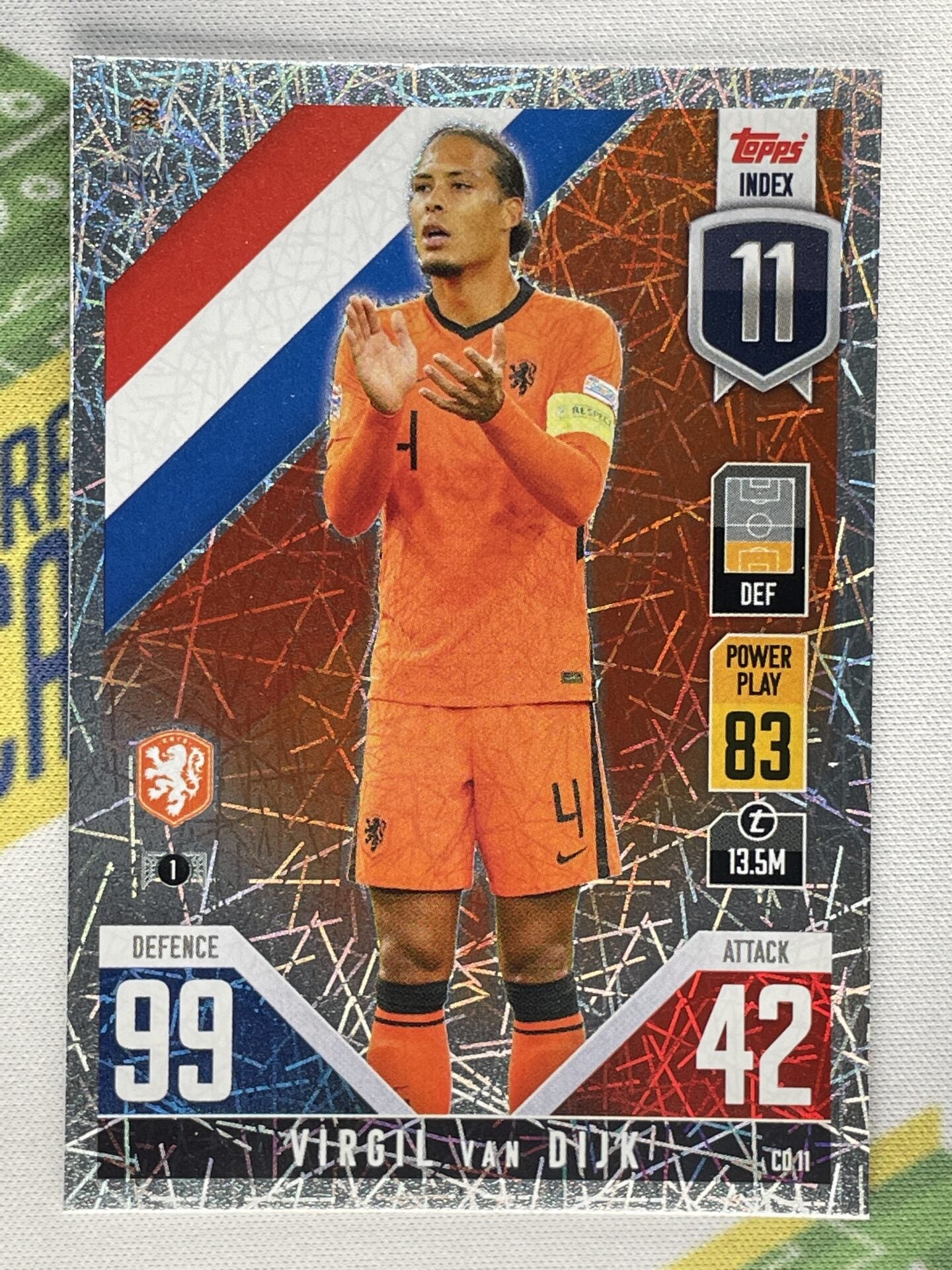 Virgil van Dijk Netherlands Topps Match Attax 101 Road to Nations League 2022 Card