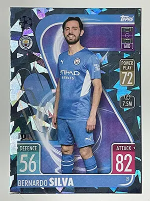 021 Bernardo Silva Crystal Foil Parallel (Man City) Match Attax 2021/22