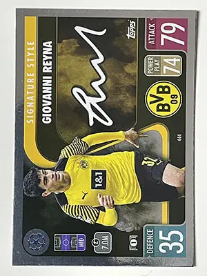 444 Giovanni Reyna Signature Style (Borussia Dortmund) Match Attax 2021/22