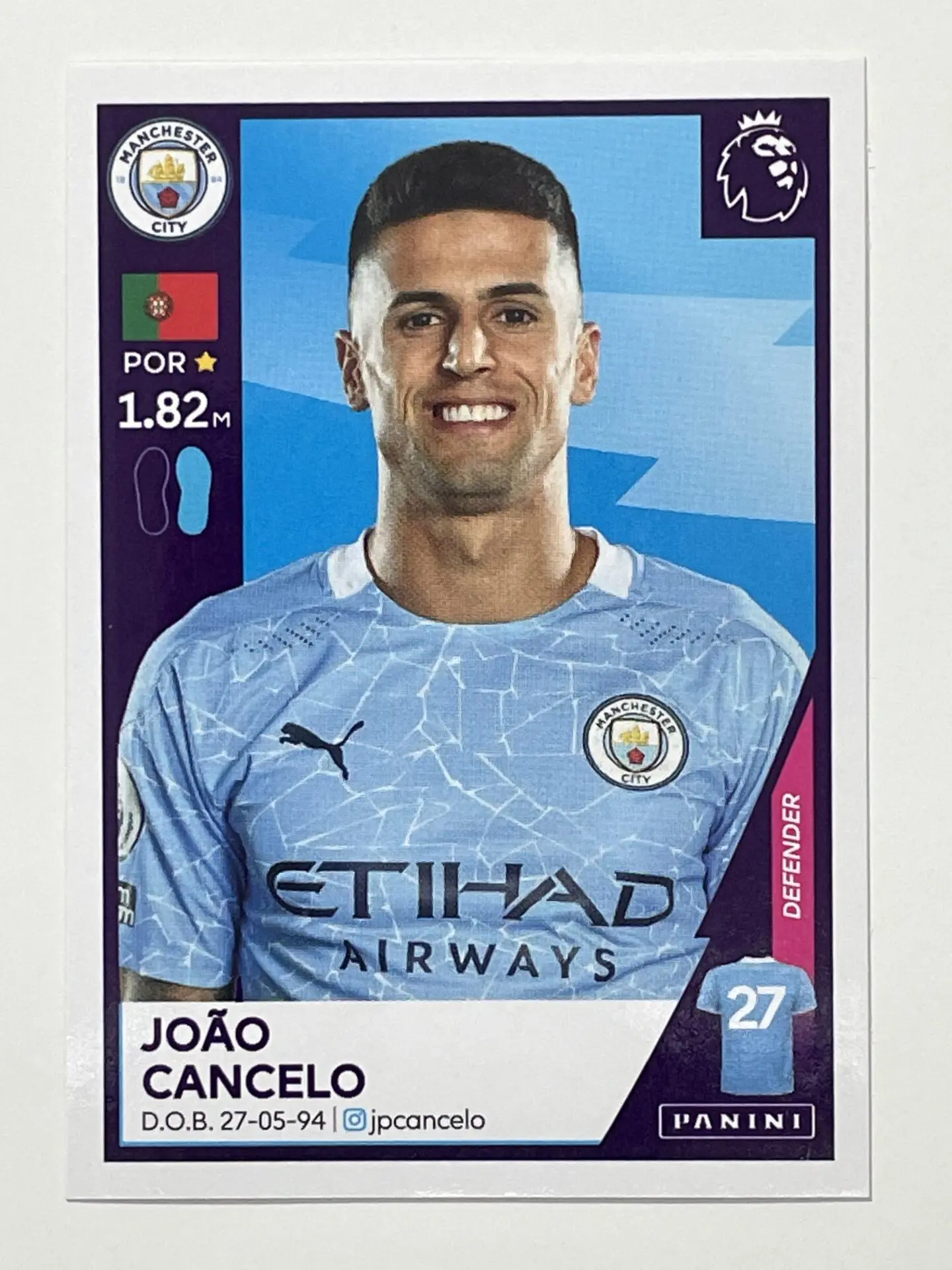 217 Joáo Cancelo Manchester City Flying Fullback Panini Adrenalyn XL  Premier League 2021/22 Card - Solve Collectibles