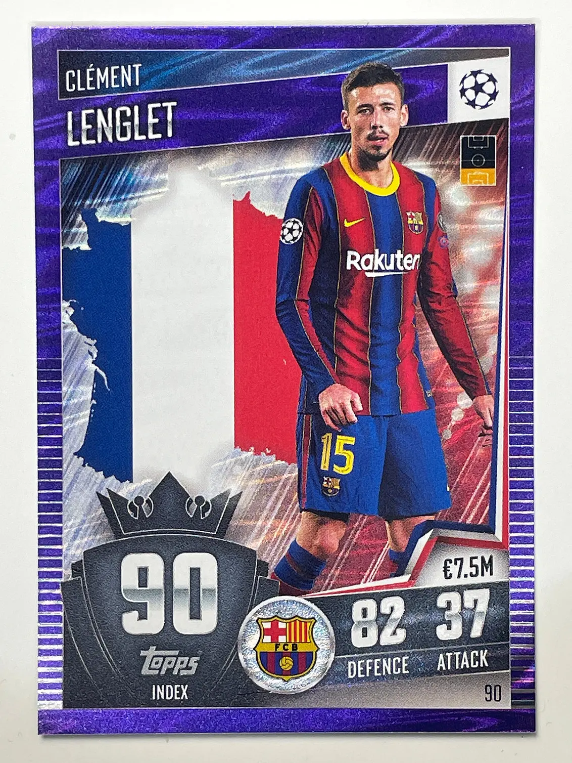 2021 Topps FC Barcelona Team Set Away Kit Purple Foil 13/15 #48