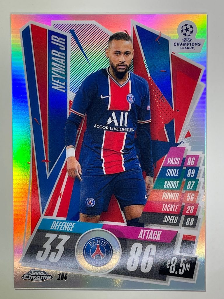 Neymar JR Refractor Topps Chrome Match Attax Solve Collectibles