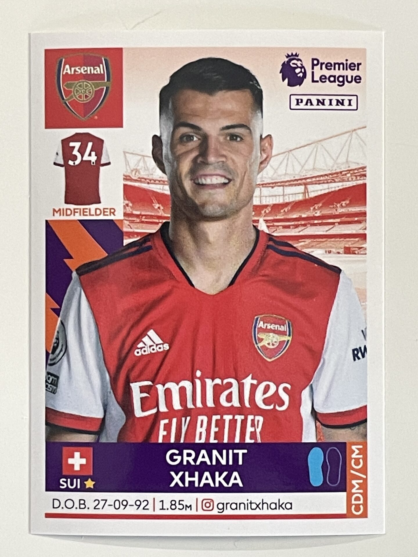 042 Granit Xhaka Base Arsenal Panini Premier League 2022 Sticker