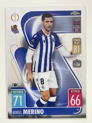 2021 Topps Chrome X Real Sociedad Mikel Merino Refractor On Card