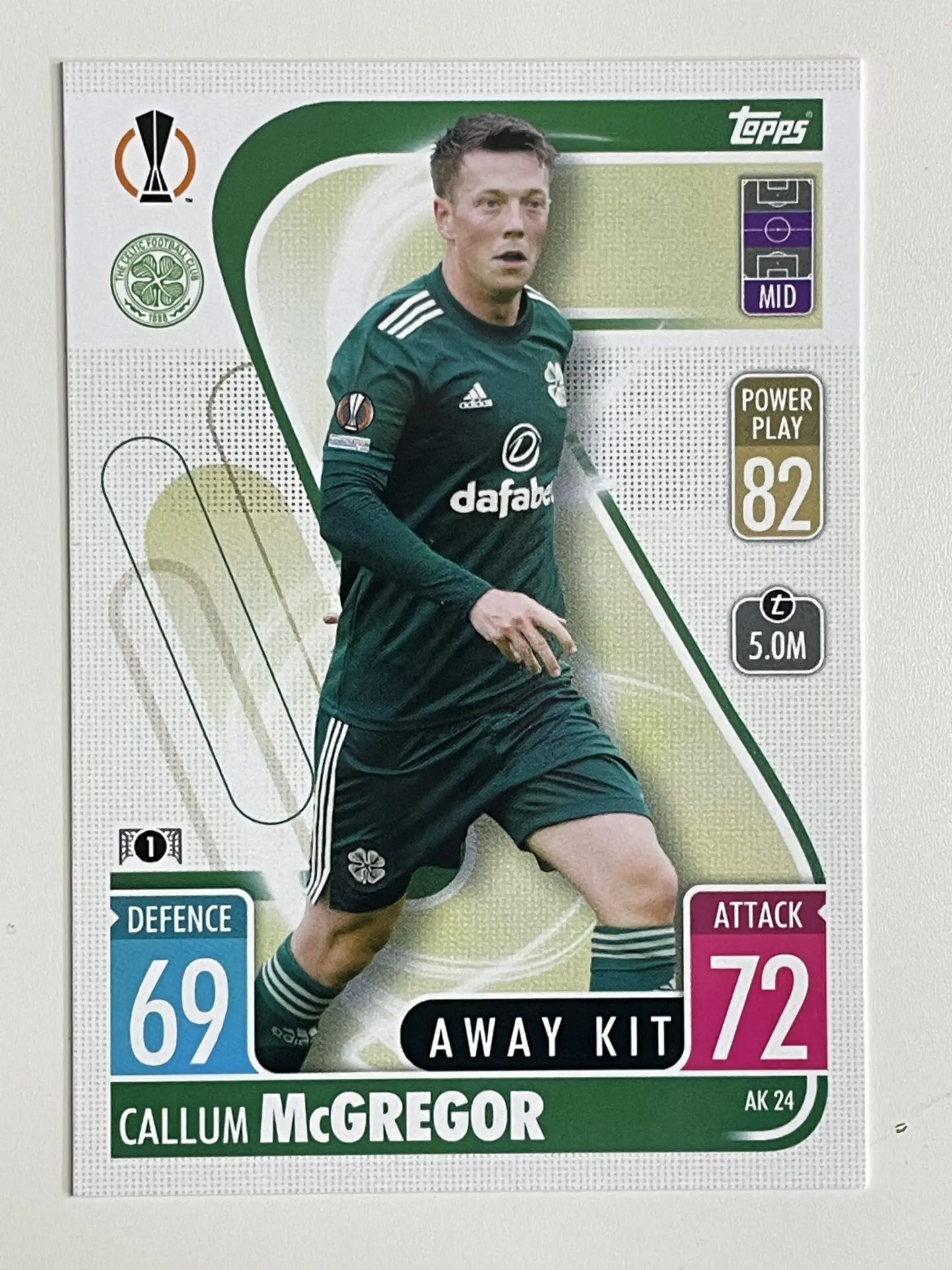 AK24 Callum McGregor Celtic Away Kit Topps Match Attax Extra 2021/22 Card