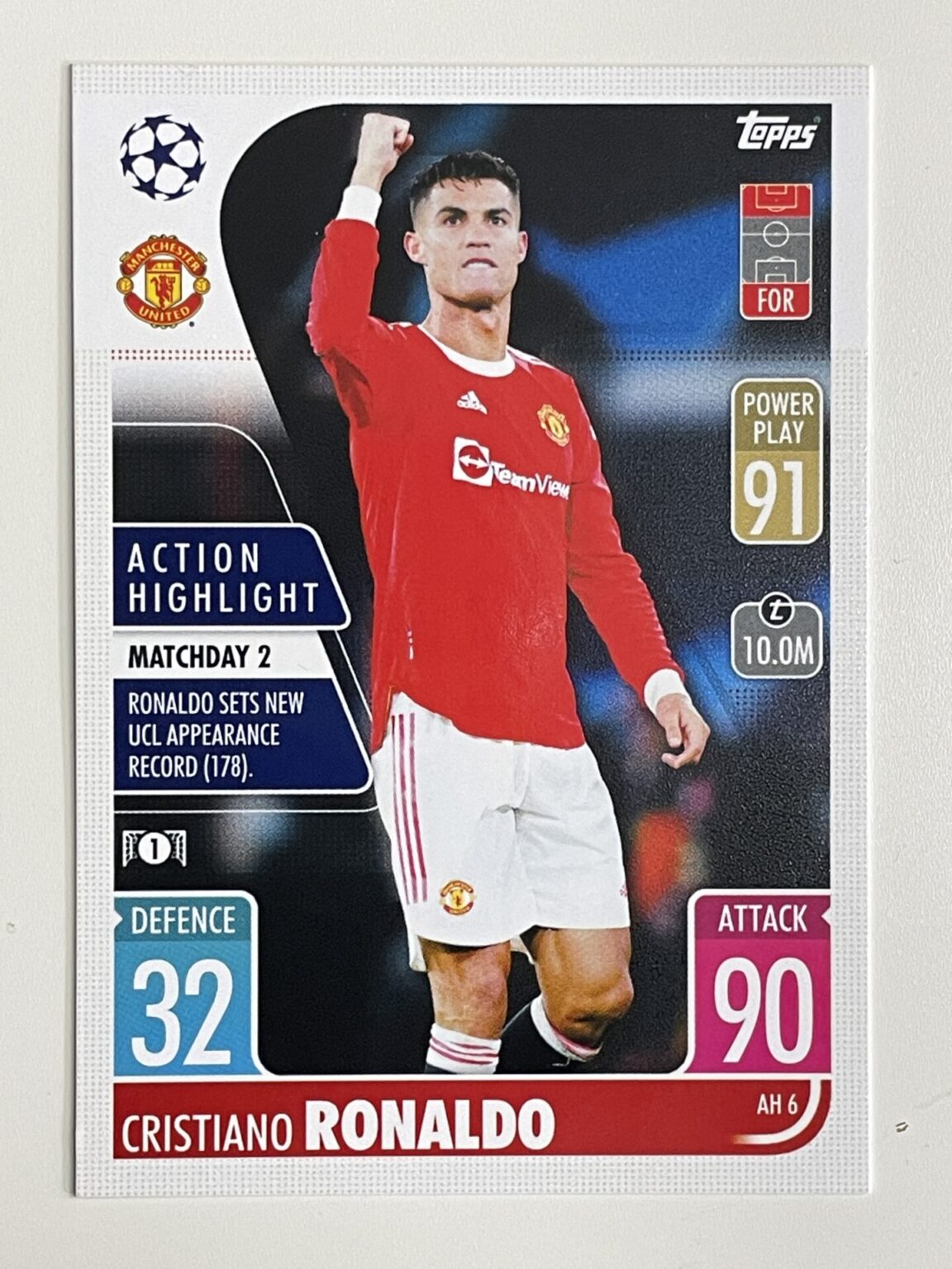 AH6 Cristiano Ronaldo Manchester United Action Highlight Topps Match