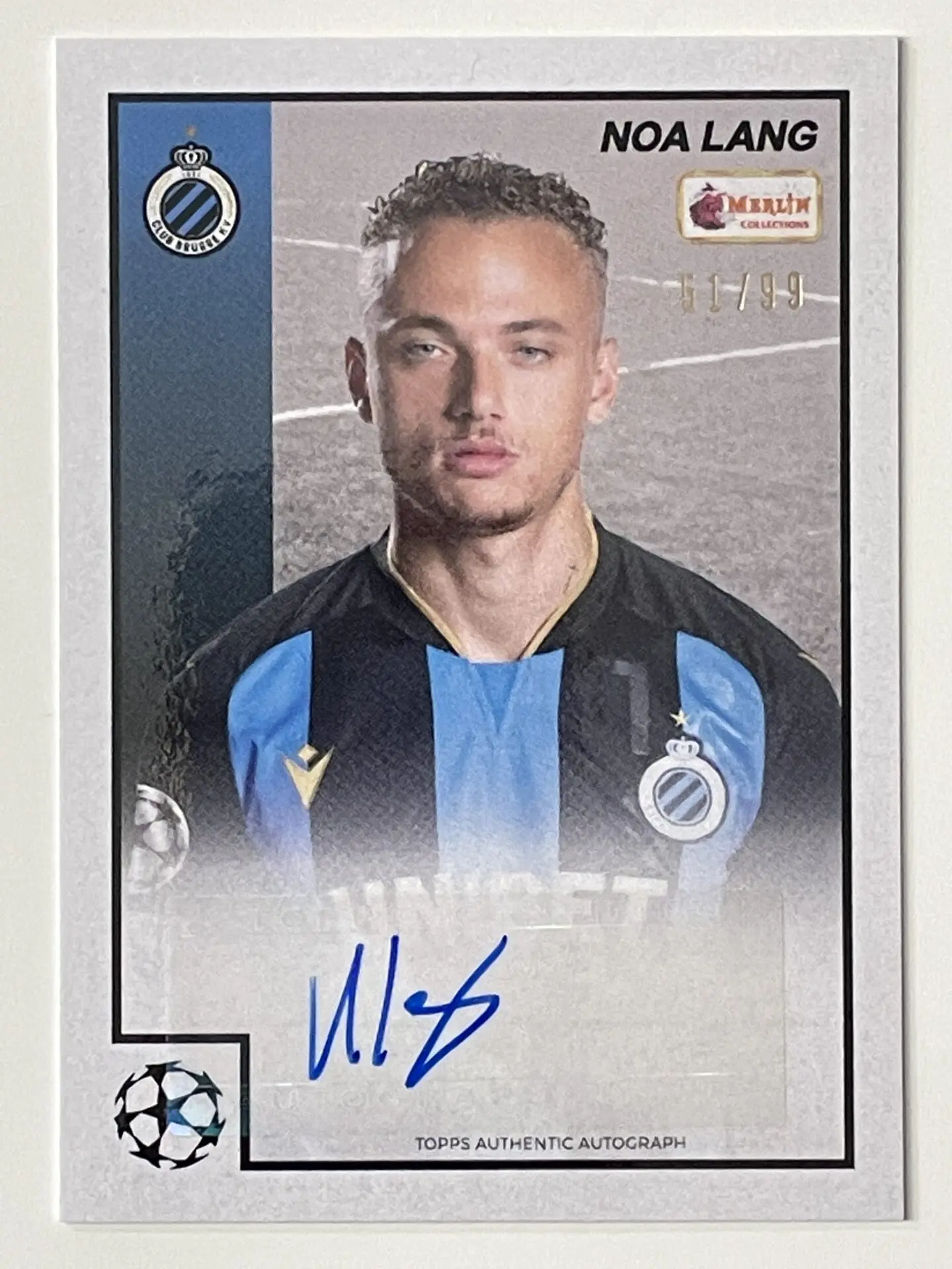 NOA LANG AUTO 2021-22 Topps Finest UEFA Champions League # BA-NL CLUB BRUGGE