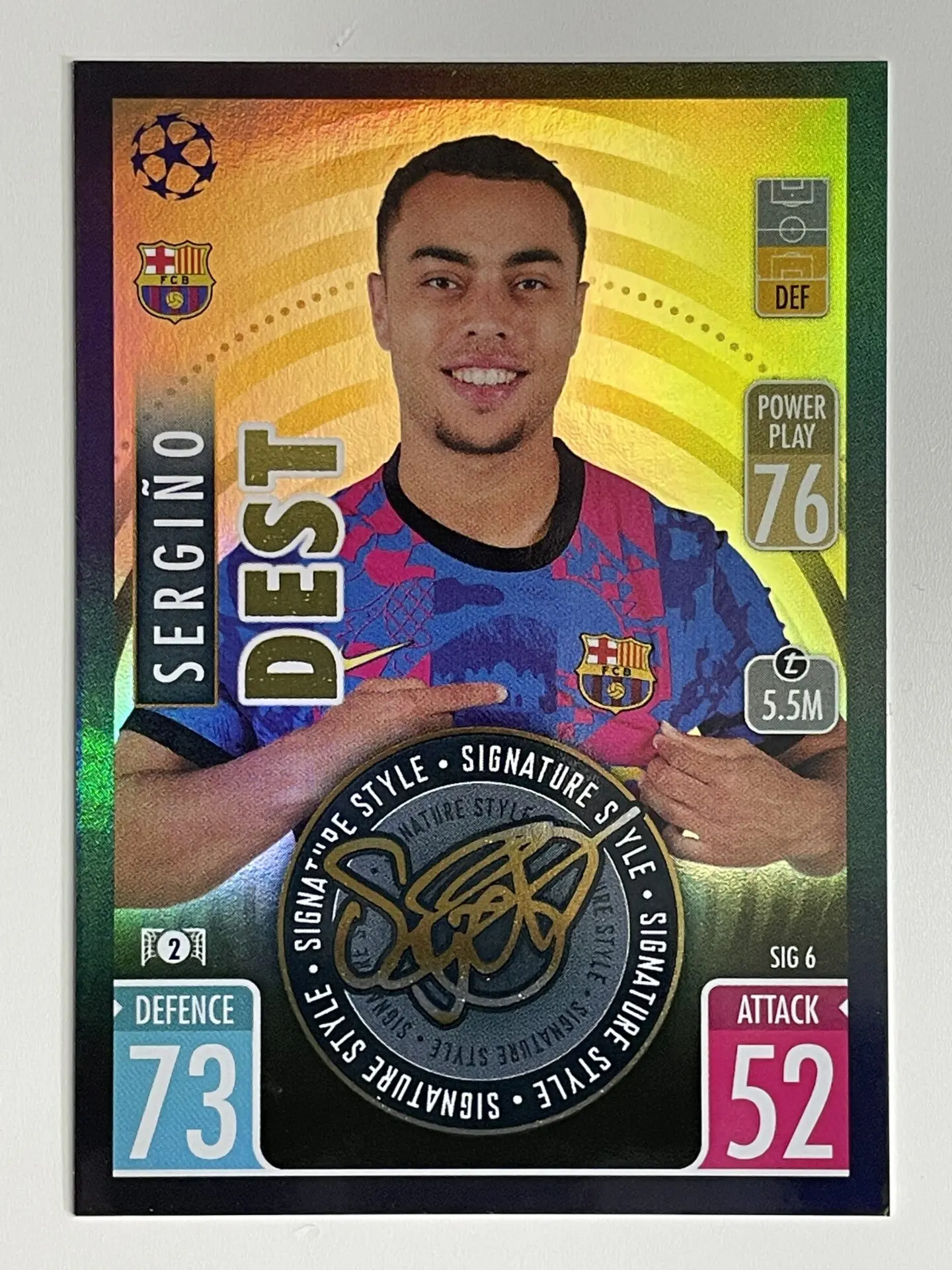 SIG6 Sergiño Dest Barcelona Signature Style Topps Match Attax Extra 2021/22  Card