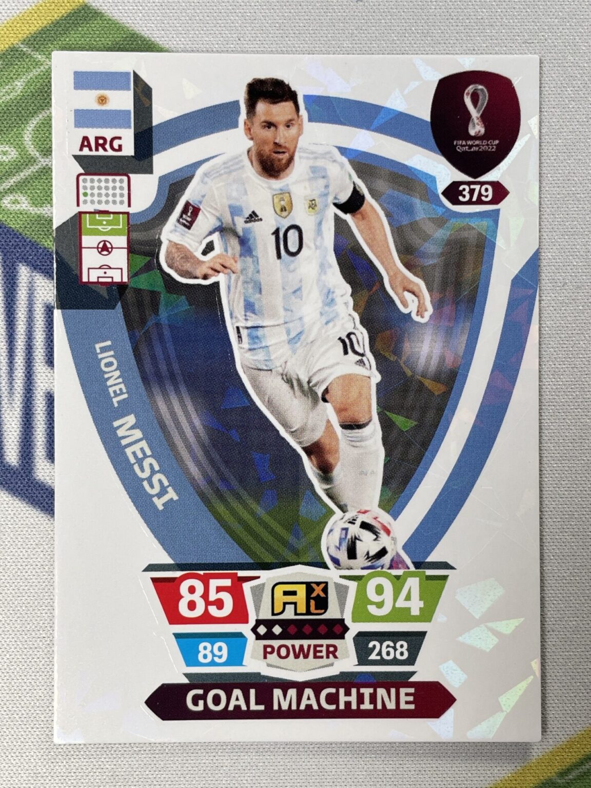 379 Lionel Messi Argentina Goal Machines Panini World Cup 2022 Adrenalyn XL Solve Collectibles