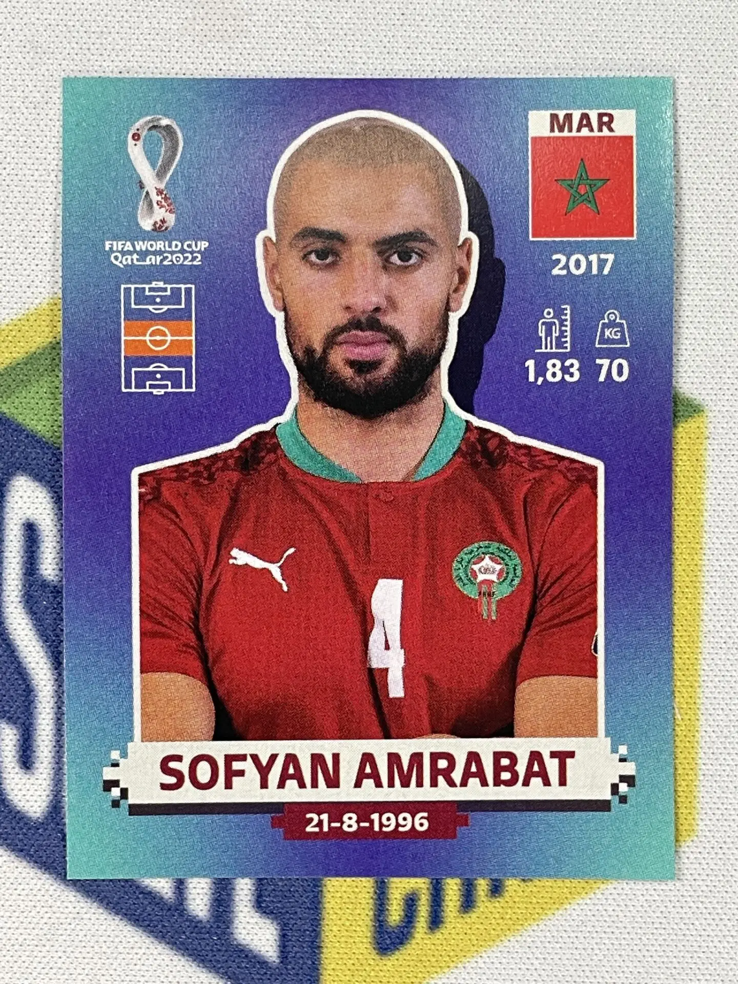 MAR11 Sofyan Amrabat (Morocco) Panini World Cup 2022 Sticker - Solve  Collectibles