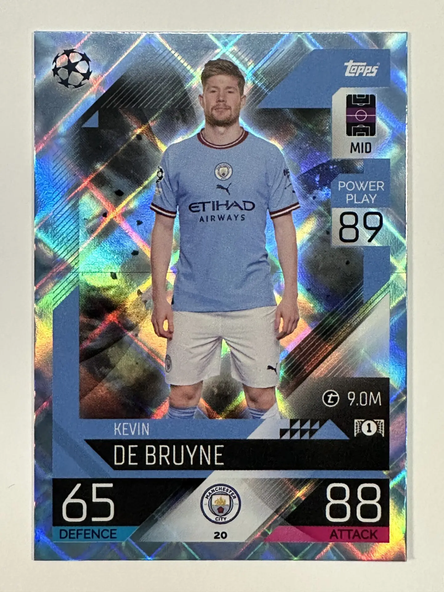 020 Kevin De Bruyne Base Crystal Foil Parallel (Manchester City) Topps  Match Attax 2022/2023 Card