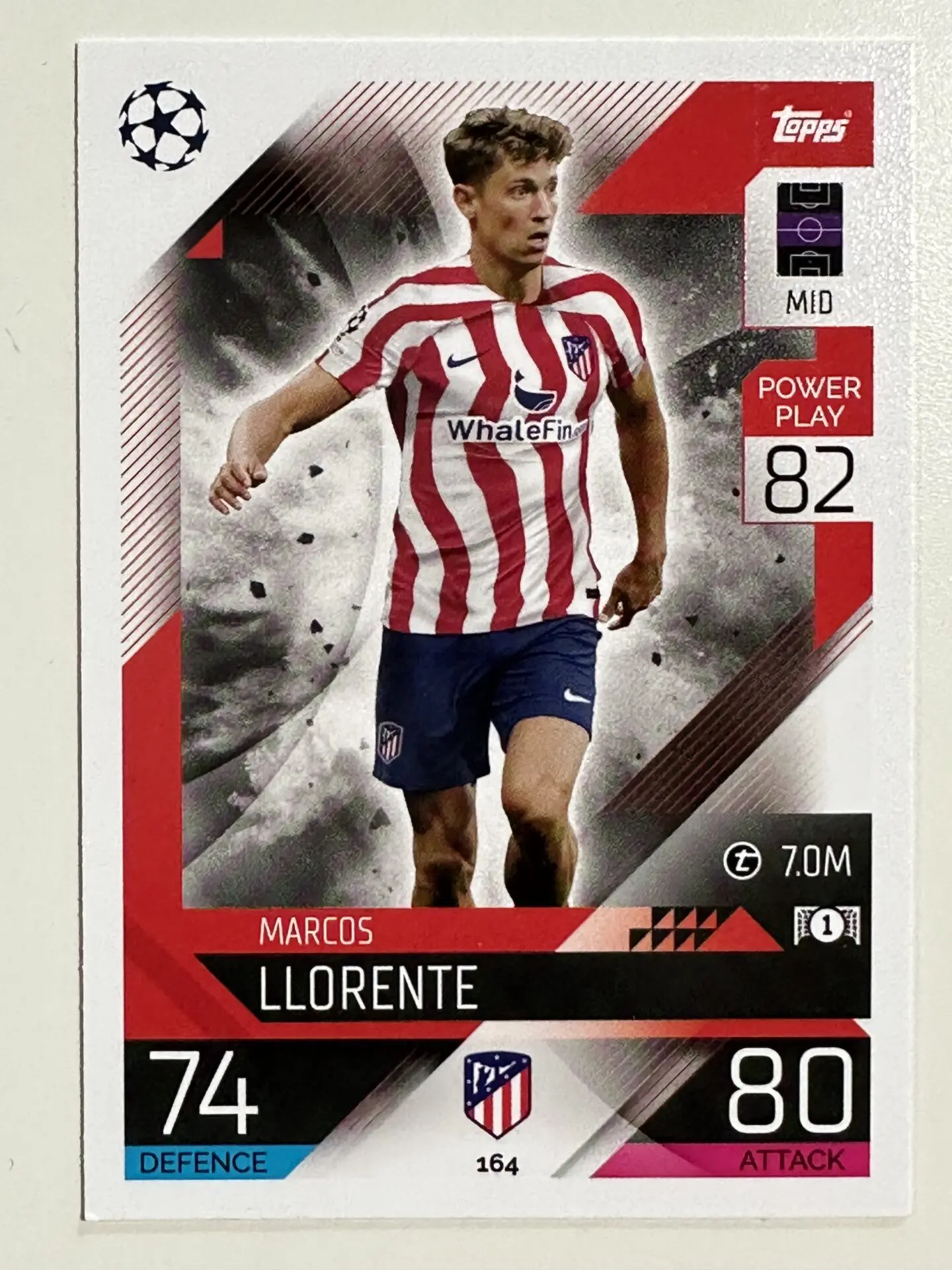 164 Marcos Llorente Base (Atletico Madrid) Topps Match Attax 2022/2023 Card