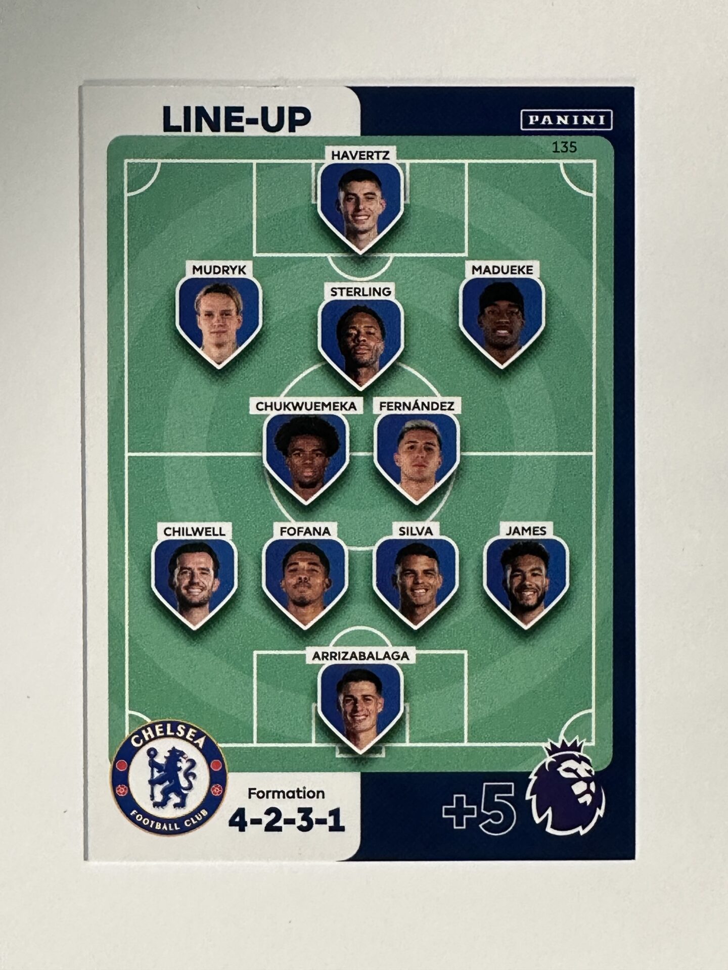 135 LineUp Chelsea Base Panini Premier League Adrenalyn XL 2024 Card