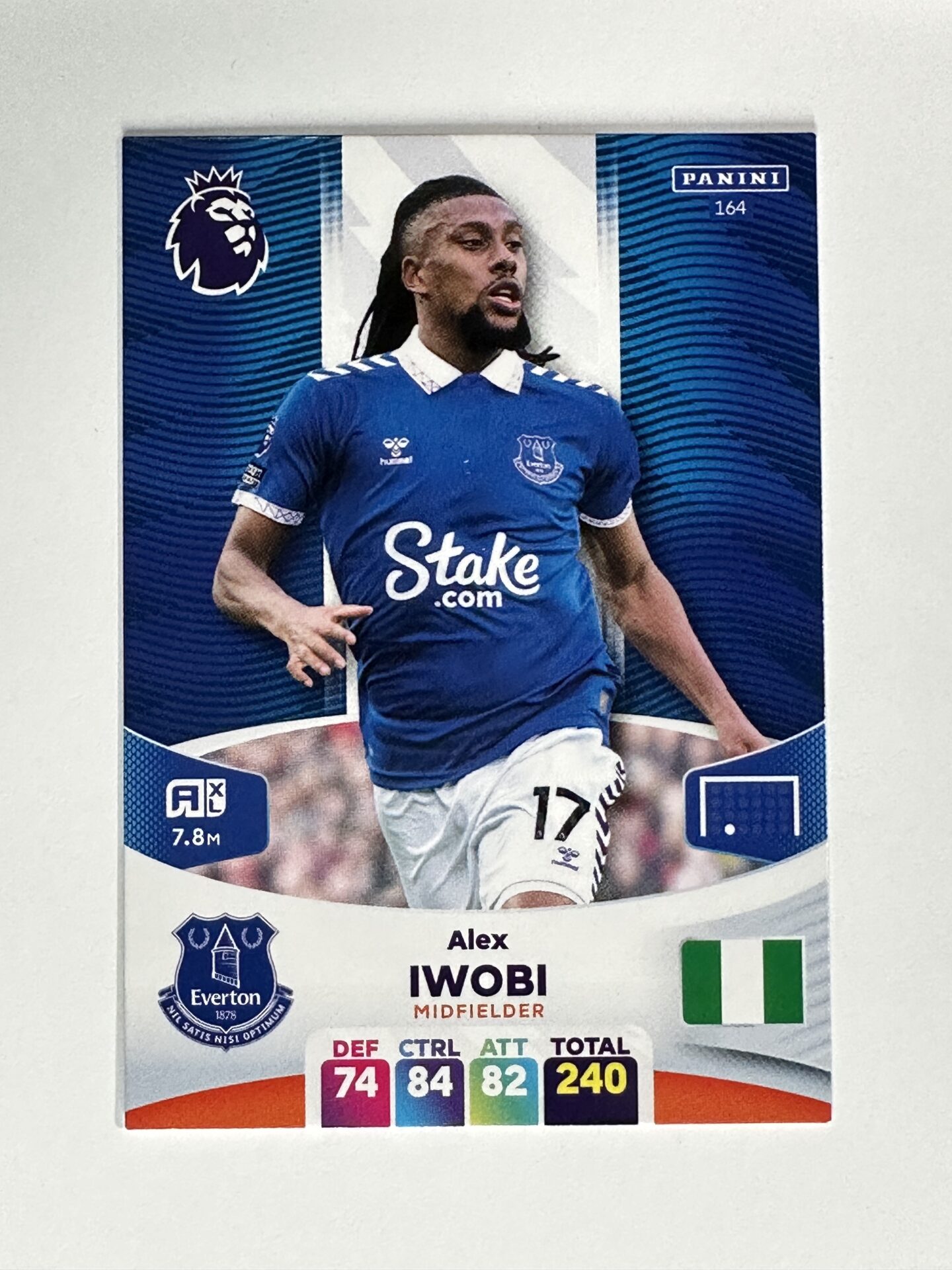 164 Alex Iwobi Everton Base Panini Premier League Adrenalyn XL 2024