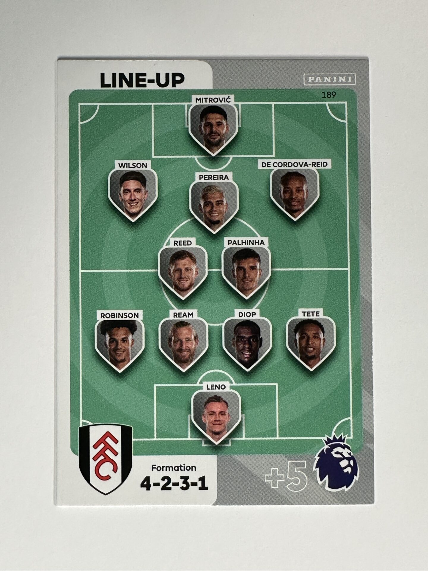 189 LineUp Fulham Base Panini Premier League Adrenalyn XL 2024 Card